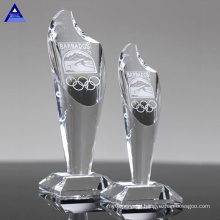 New Design Crystal Trophy Award Custom Glow Crystal Award Clear Glass Trophy